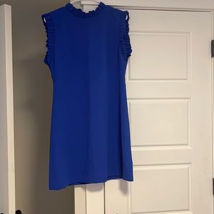 Blue ruffle mini dress